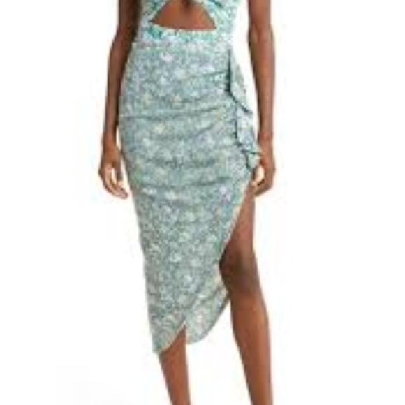 VERONICA BEARD HAZEL RUFFLE ASYMMETRIO SKIRT MEDIUM DARK SEAFOAM WOMEN SKIRT NEW